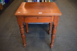 Wooden Side Table with Drawer on Turned Legs 61x51cm x 73cm high