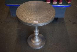 *Hammered Metal Side Table 38cm wide x 58cm high
