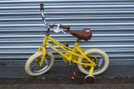 JoyStar Kid’s Yellow Framed Bicycle with Stabilisers (18” wheel size) (AF)