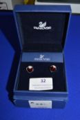 Swarovski Red Crystal Hert Shaped Earstuds (boxed with packaging)