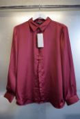 *French Connection Bourdeaux Satin Finish Long Sleeve Shirt Size: 16, RRP: £60