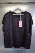 *Traffic People Black Satin Cat Sleeved Top Size: XL, RRP: £56