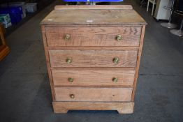 Oak Chest of Four Drawer with Brass Handles (AF) 72.5x41.5cm x 89cm high