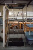 *Chrome Framed Display Stand with Black Glass Shelves 80x40cm x 181cm high