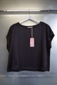 *Traffic People Black Satin Cat Sleeved Top Size: M, RRP: £56