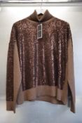 *Religion Brown Sequin Jumper Size: L/14, RRP: £85
