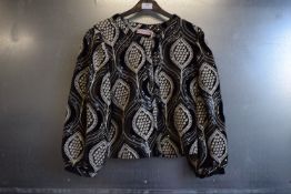 *Traffic People Black & Cream Sequin Embroidered Balloon Sleeve Jacket Size: M, RRP: £112