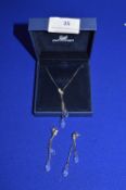 Swarovski Crystal Double Drop Pendant & Matching Earrings (boxed with packaging)
