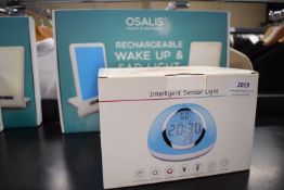 Osalis Rechargeable Wake and SAD Light, and an Intelligent Sensor Light Clock