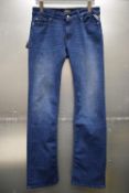 *Replay Dark Blue Power Stretch Denim New Luz Boot Cut Jeans Size: 31x32, RRP: £150