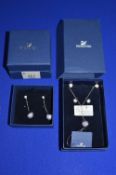 Swarovski Purple Crystal 40cm Necklace & Matching Earrings (boxed with packaging)
