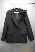 *NU Ruffle Shoulder Black Jacket Size: M, (no tags)