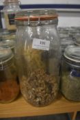 *5x Kilver Jars Containing Assorted Nuts, Dried Bananas, etc.