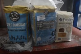 *8x 1.5kg Bags of Self Raising Flour (within BBD), and 2x Self Raising White Flour Gluten Free (past
