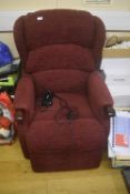 *Burgundy Upholstered Reclining Armchair