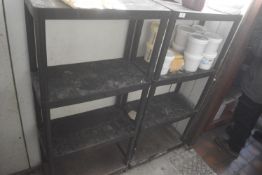 *2x Four Tier Plastic Shelving Units 60x30cm