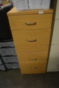 *Lightwood Effect Four Drawer Filing Cabinet 110cm high