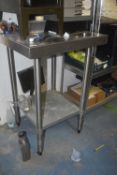 *Stainless Steel Preparation Table with Undershelf on Tubular Legs 60x60cm x 92cm work height