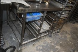 *Stainless Steel Worktable with Upstand to Three Sides 100x100cm x 95cm work height
