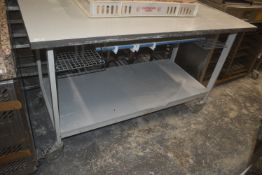 *Mobile Preparation Table with Undershelf 153x76cm x 92cm work height