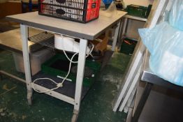 *Wooden Laminate Worktable on Castors with Undershelf 153x76cm x 92cm high