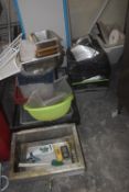 *Mixed Lot of Plastic Crates, Collander, Trays, Bain Marie Inserts, etc.