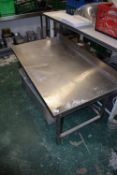 *Stainless Steel Preparation Table 130x70cm x 60cm high