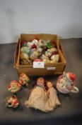 Vintage Christmas Baubles and Celluloid Dolls