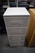White Gloss Four Drawer Slim Unit