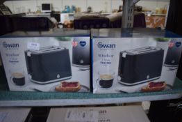 *2x Swan Black Toasters (salvage)