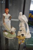 Denmark Goose Girl Figurine plus 2x Bird Ornaments
