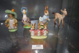 Beswick Beatrix Potter Collection by F. Warne & Co plus Beswick Deer/Fawn