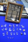 Collectors Cabinet Containing Swarovski Crystal Animals, etc.