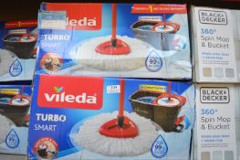 *2x Vileda Turbo Smart Mops & Buckets