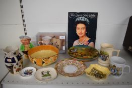 Quantity of Pottery Including Plates, Vases, Mugs, and a Silver Jubilee Program