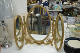 Gilt Triple Dressing Table Mirror