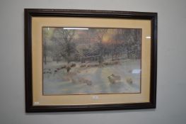 Framed Winter Countryside Scene Print