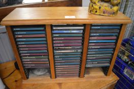 Pine CD Storage Rack and Contents