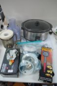 Assorted Kitchenware Including Blenders, Slow Cooker, etc.