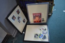 4x Picture Frames with David Bowie Stamp Postcards