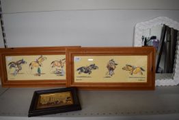 2x Framed Barnacle Artworks “Horse Ball” and “Jumping”, Small Framed Print, and a Small Decorative