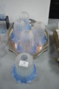 5x Matching Vintage Glass Lampshades