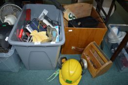 2x Boxes of Assorted Household Goods Including Vintage Kiwi Shoe Polish Kit