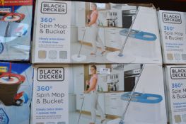 *2x Black & Decker 360° Spin Mops & Buckets
