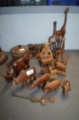 African Carved Wooden Animals etc.