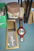 Vintage Cases, Mirror, and Barometer
