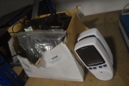 *Box Containing Small Industrial Electric Fan, and 2x Timers