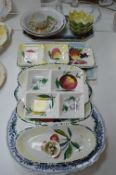 Pottery Items Including Italian Olive Dishes etc.