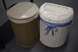 2x Linen Laundry Baskets