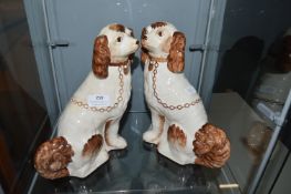 Pair of Hand Painted Staffordshire Spaniels